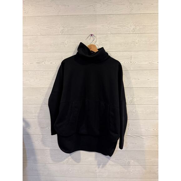 North Face SZ XL black quarter-zip fleece pullover with a kangaroo pocket - Picture 2 of 5